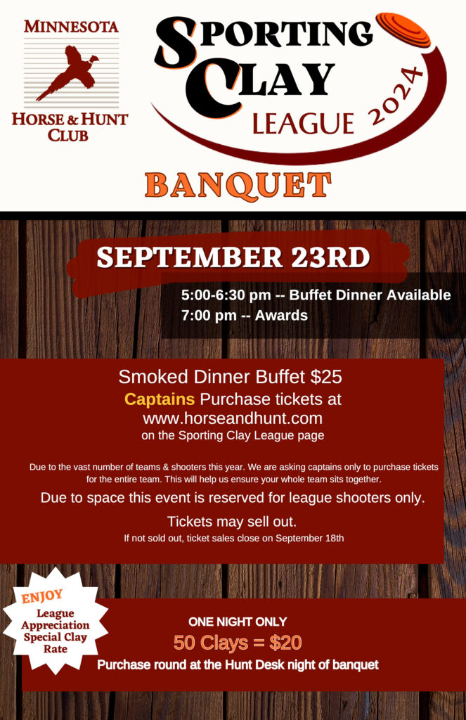 The sporting clay league banquet flyer