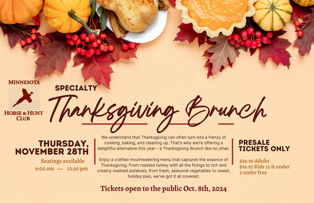 Specialty Thanksgiving Brunch; Thursday November 28th