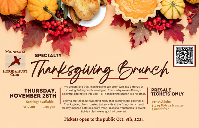 Specialty Thanksgiving Brunch; Thursday November 28th