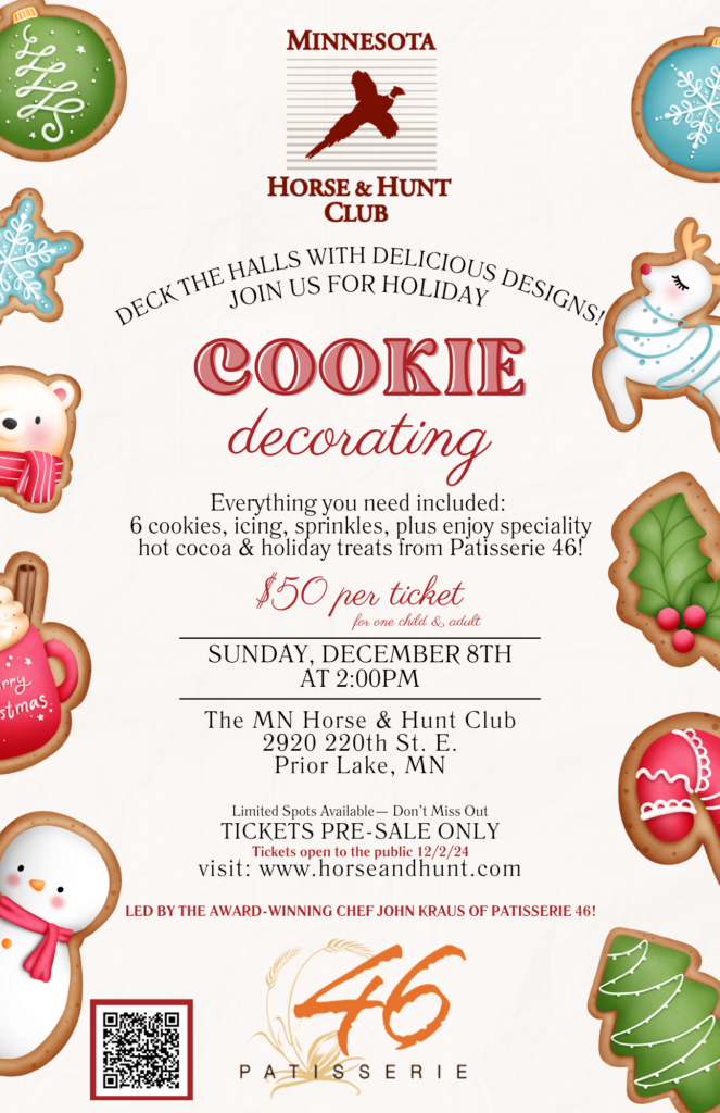 Horse and Hunt christmas cookie decorating, $50 per ticket