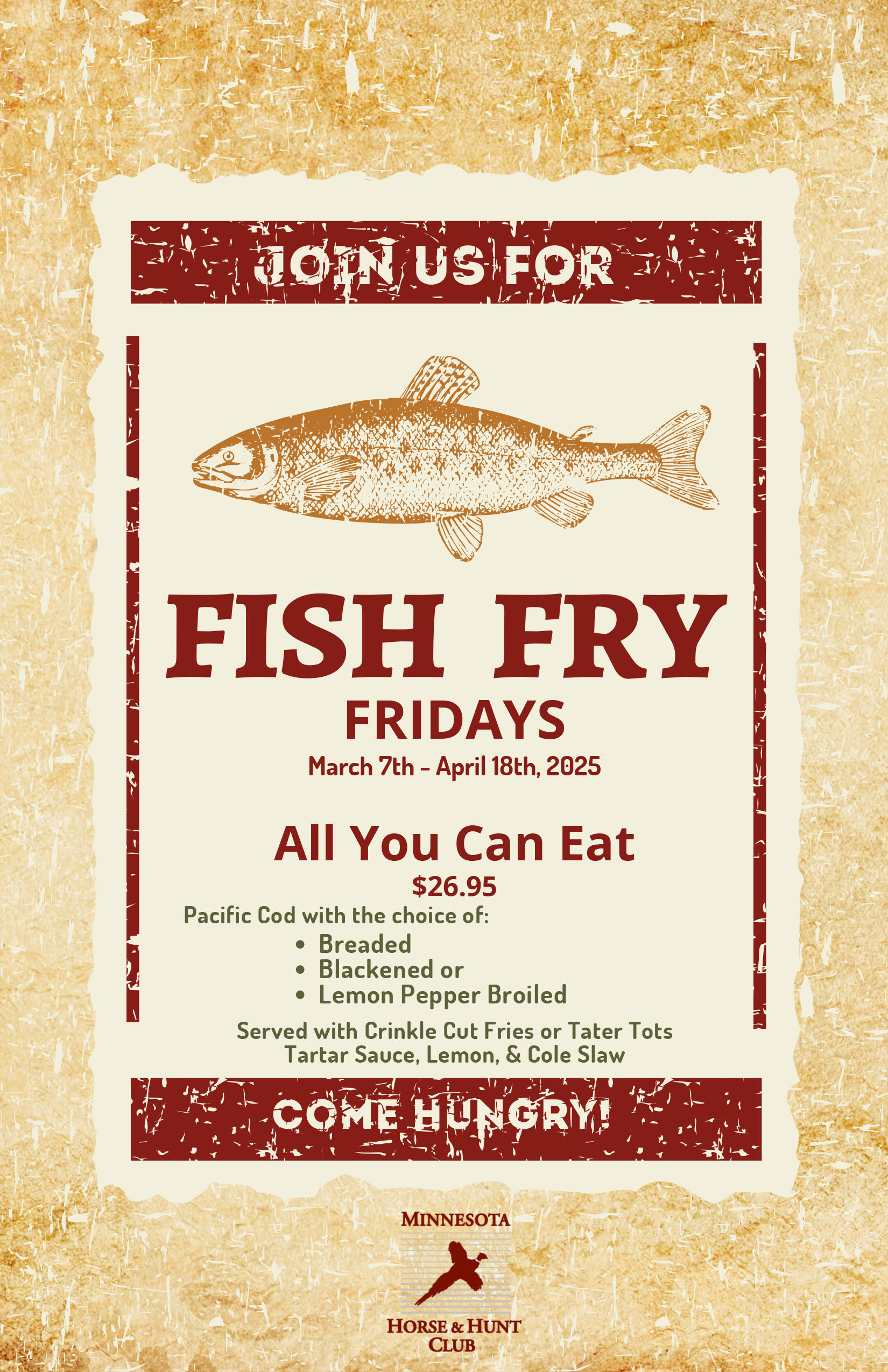 Join us for Fish Fry Fridays!