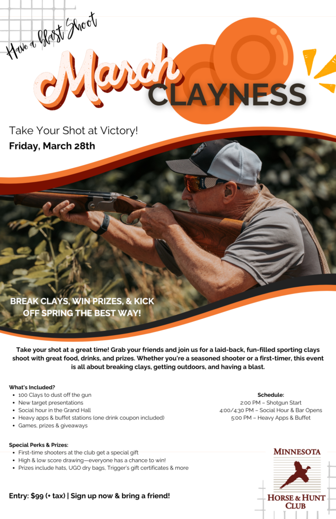 March Clayness. March 28th. Have a blast shoot.