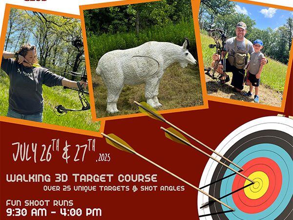 3D Archery Fun Shoot, July 26th and 27th.