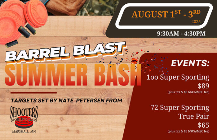 Barrel Blast Summer Bash, August 1-3.