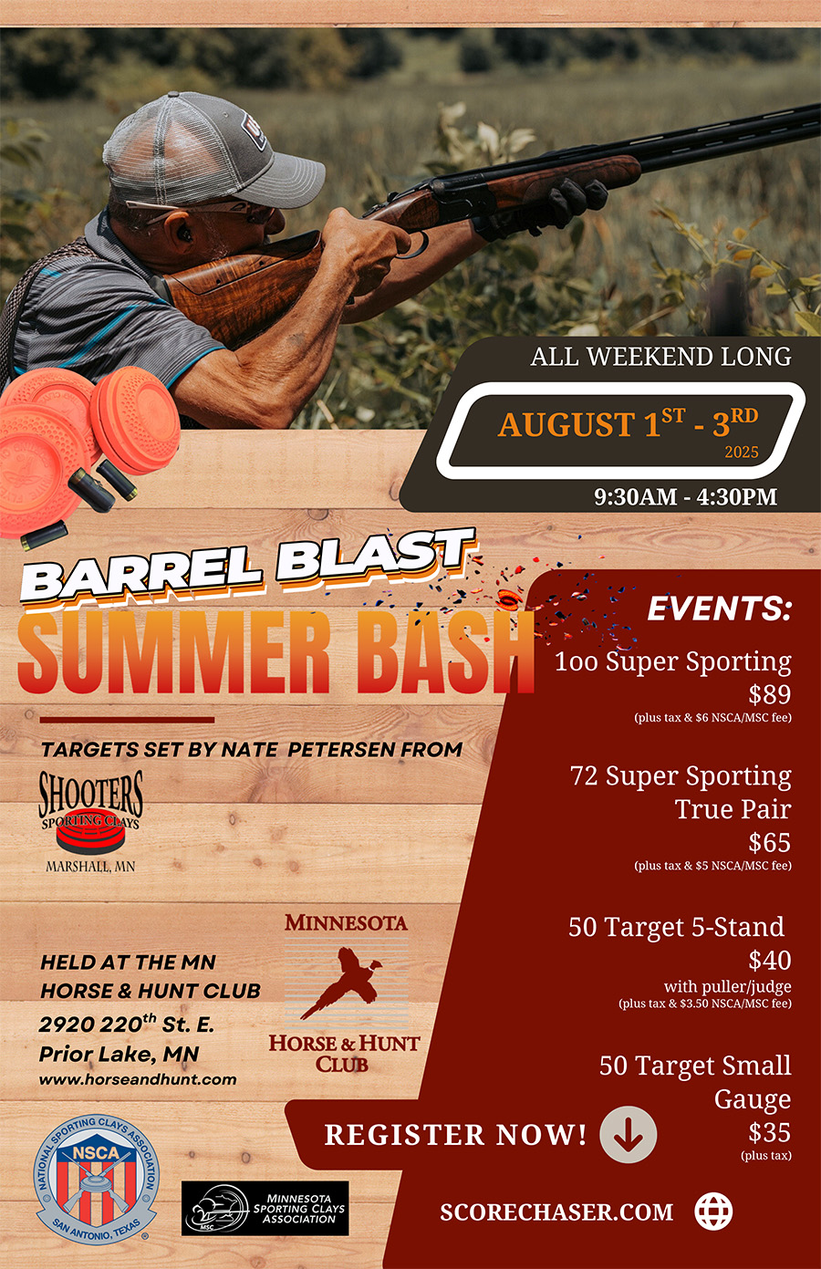 Barrel Blast Summer Bash, August 1-3.