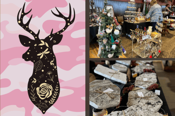 Deer Therapy logo and vendor tables display